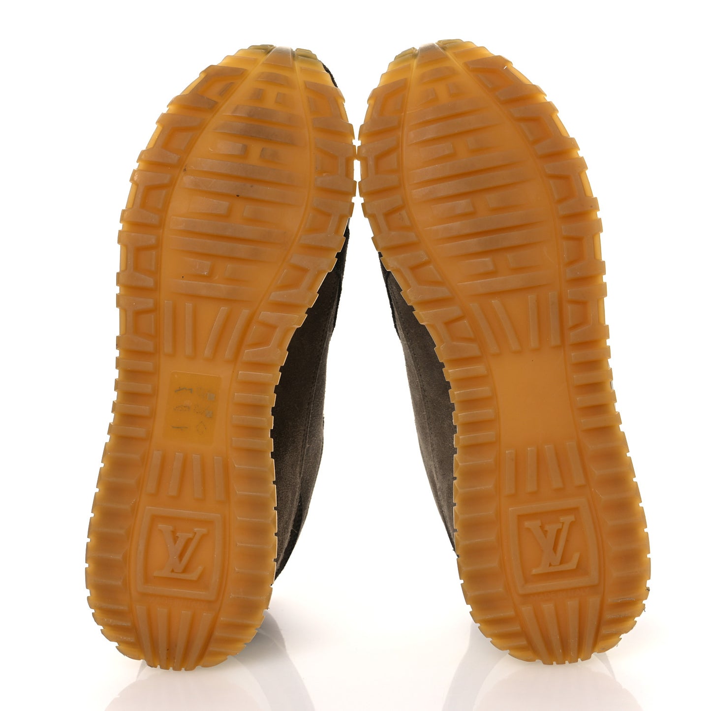 Calfskin Suede Run Away Sneakers 37.5 Kaki