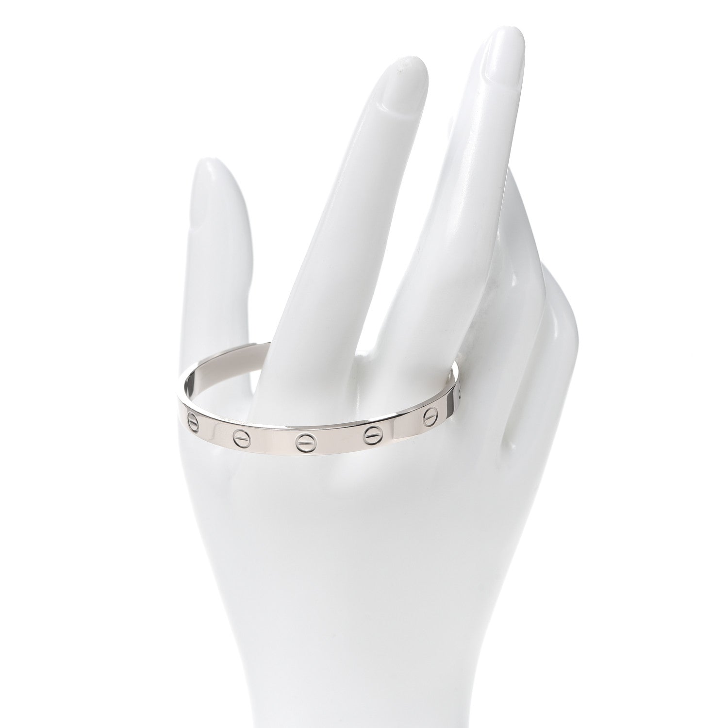 Cartier 18K White Gold LOVE Cuff Bracelet 17 2 of 4