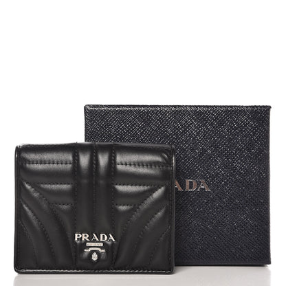 Prada Soft Calfskin Impunture Diagramme Wallet Black 7 of 7