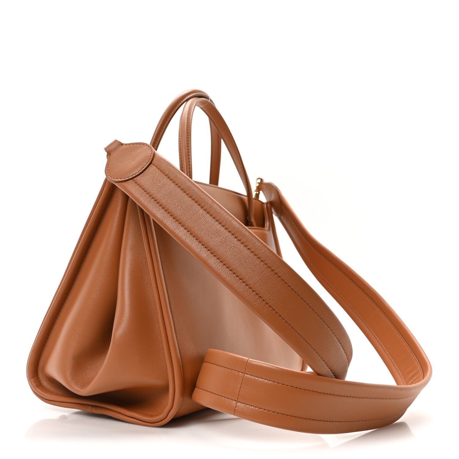 Valentino Garavani Calfskin Vlogo Locker Small Top Handle Saddle Brown 3 of 9
