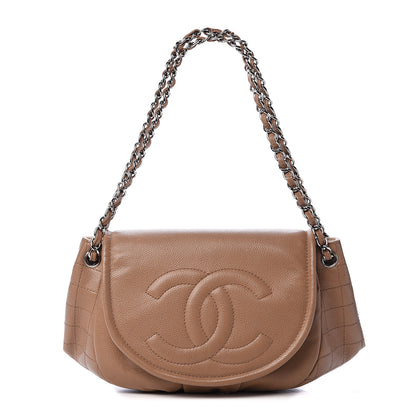Chanel Caviar Large Half Moon Flap Dark Beige 1 of 18