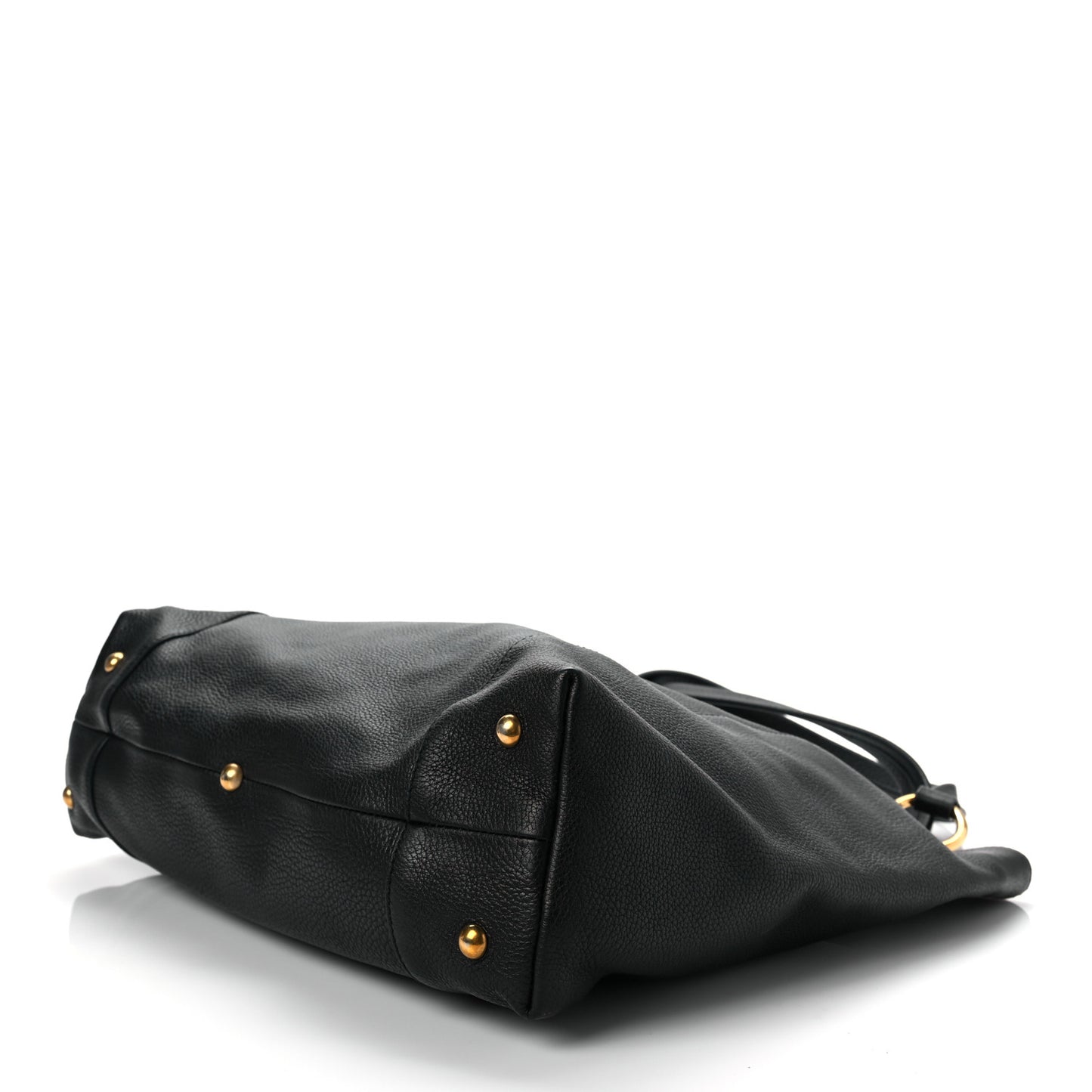Pebbled Calfskin Twill Medium Tote Black