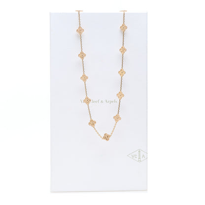 Van Cleef & Arpels 18K Rose Gold 20 Motifs Vintage Alhambra Necklace 6 of 6
