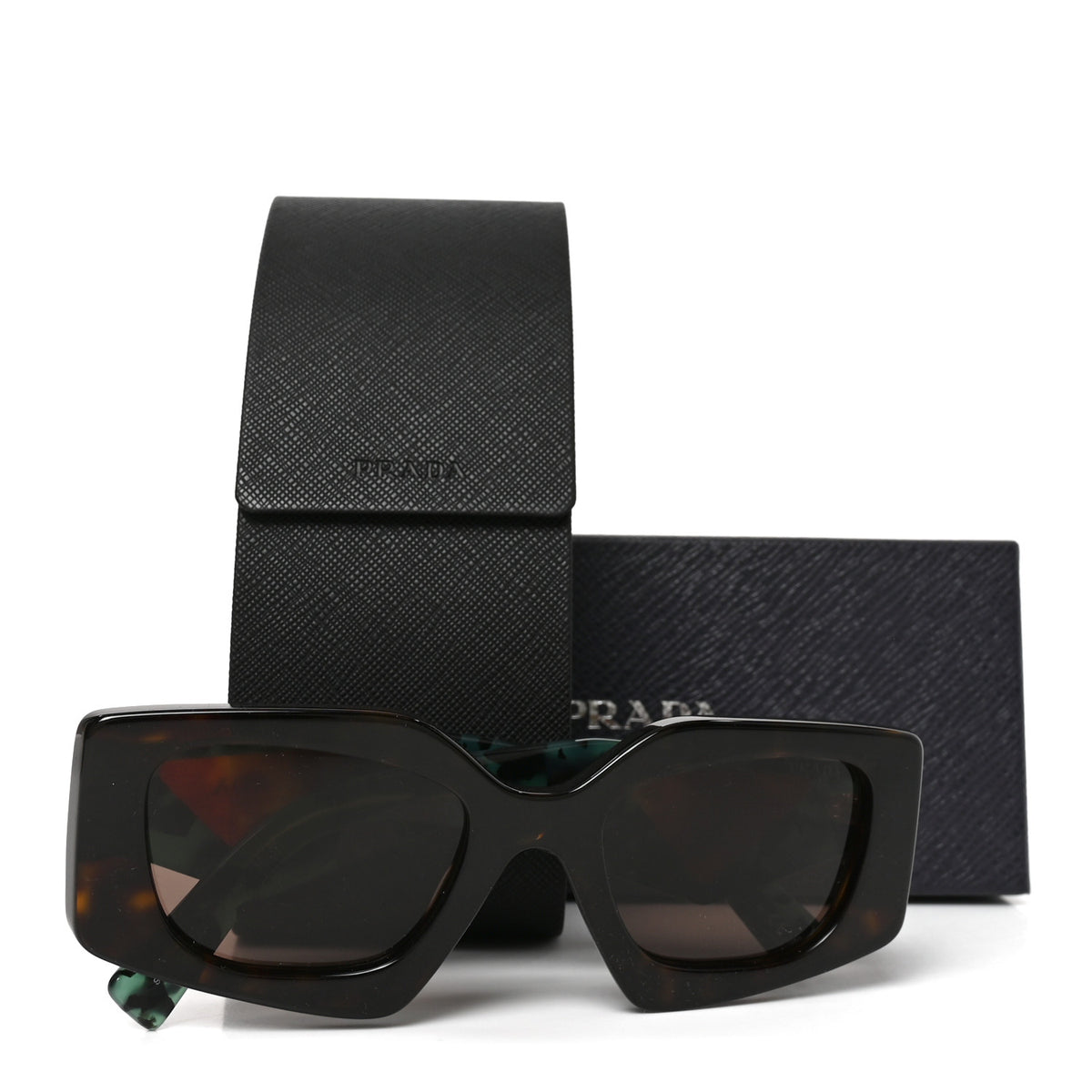 Acetate Square Sunglasses SPR 15Y Tortoise Green