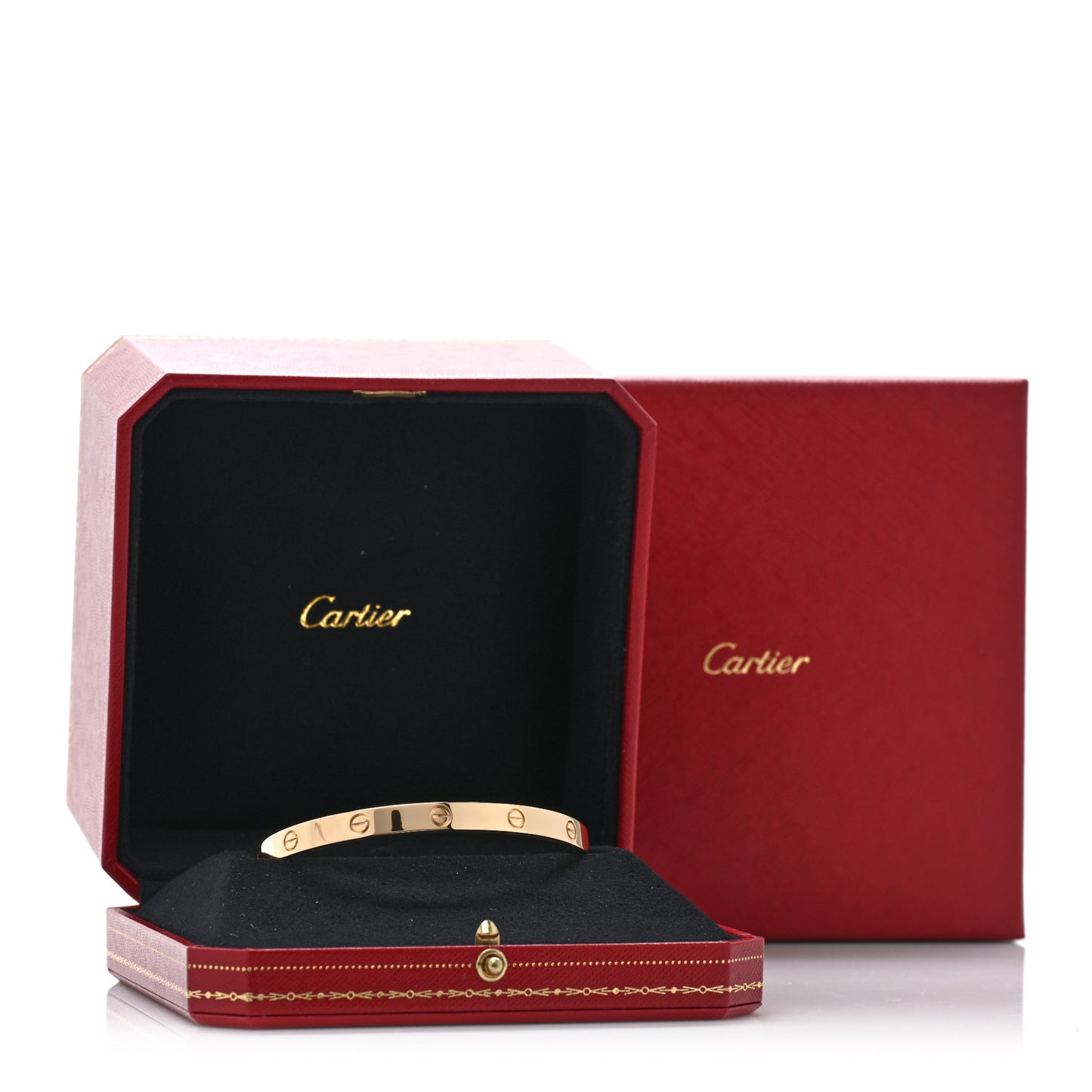 18K Yellow Gold LOVE Cuff Bracelet 21