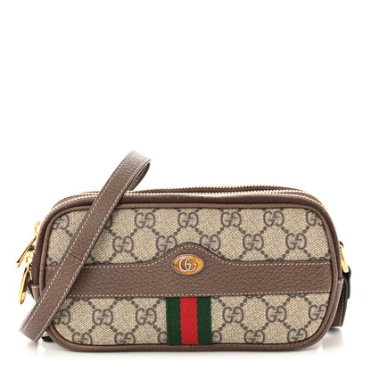 Gucci GG Supreme Monogram Web Mini Ophidia GG Bag Brown 1 of 13
