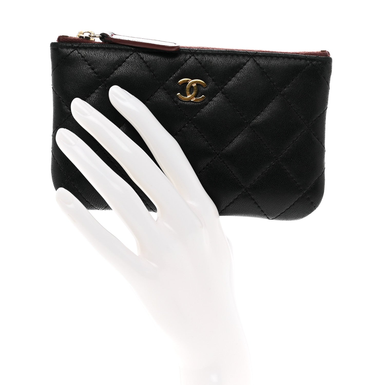 Chanel Lambskin Quilted Small Cosmetic Case Black 2 of 9