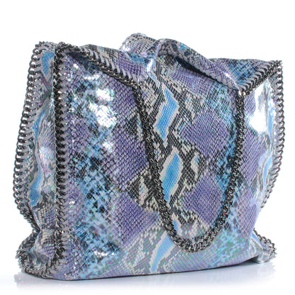 Stella McCartney Faux Python Large Oleographic Falabella Tote Blue 4 of 7