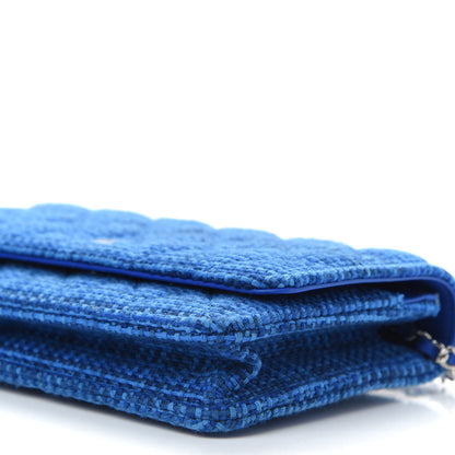 Chanel Tweed Quilted Wallet on Chain WOC Navy Blue 9 of 9