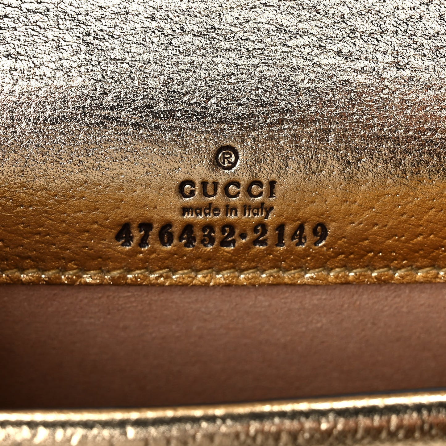 Metallic Calfskin Super Mini Dionysus Shoulder Bag Gold