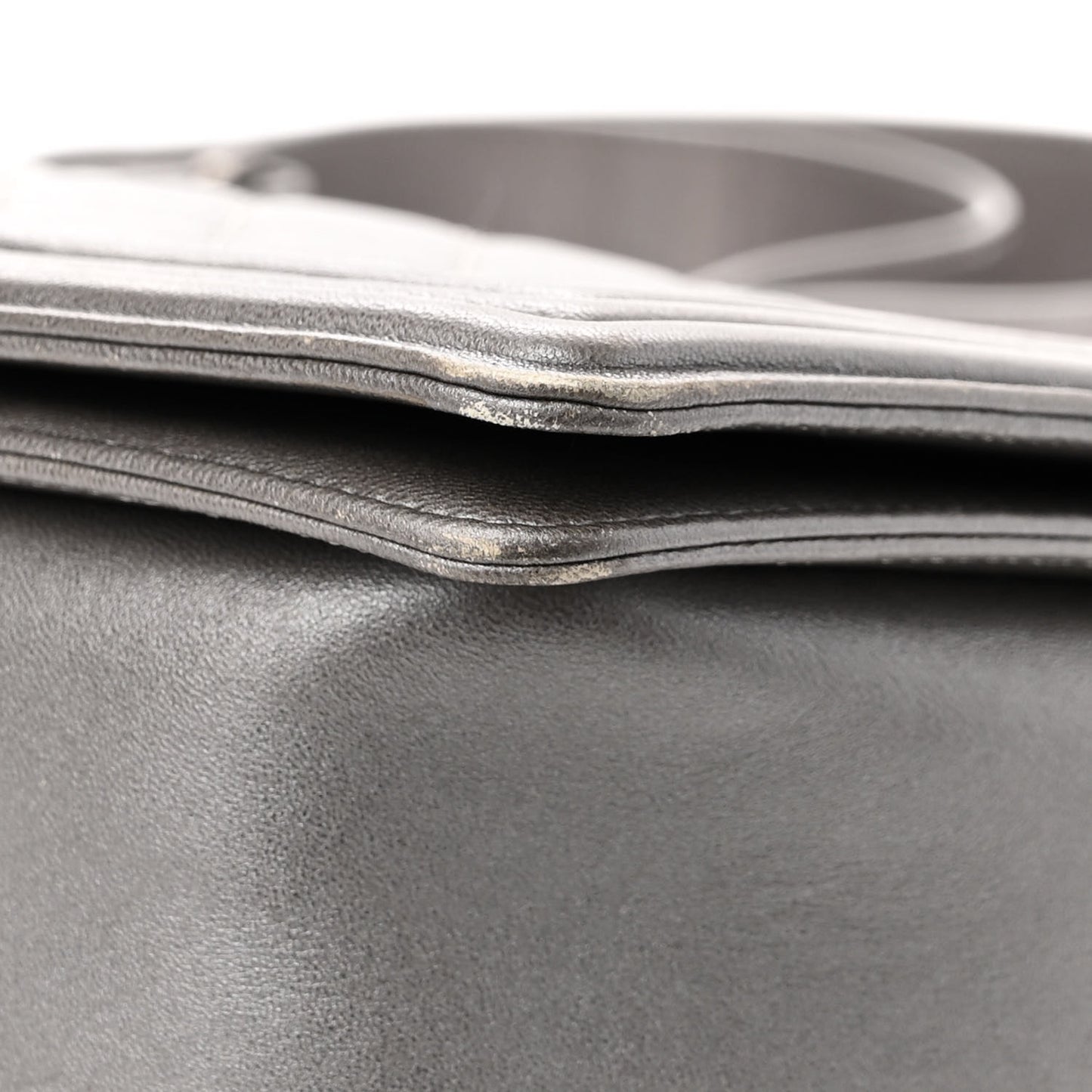 Metallic Lambskin Stingray Quilted Medium Boy Flap Silver