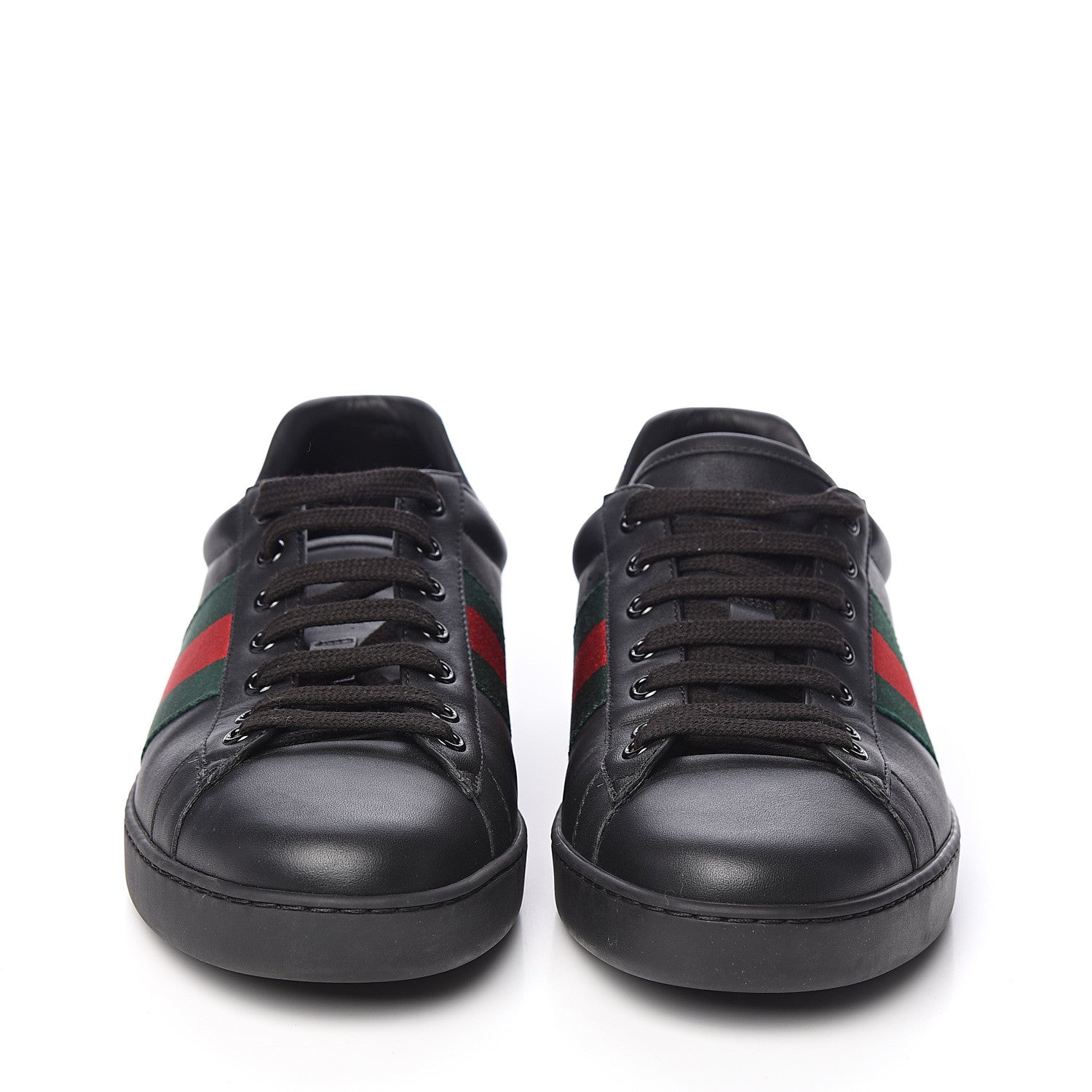 Gucci Miro Soft Calfskin Ayers Web Mens Ace Sneakers 9 Black Rosso 2 of 9