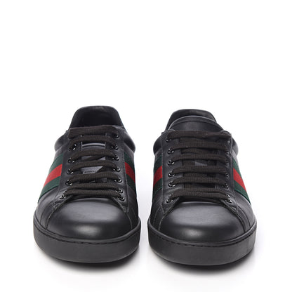 Gucci Miro Soft Calfskin Ayers Web Mens Ace Sneakers 9 Black Rosso 2 of 9