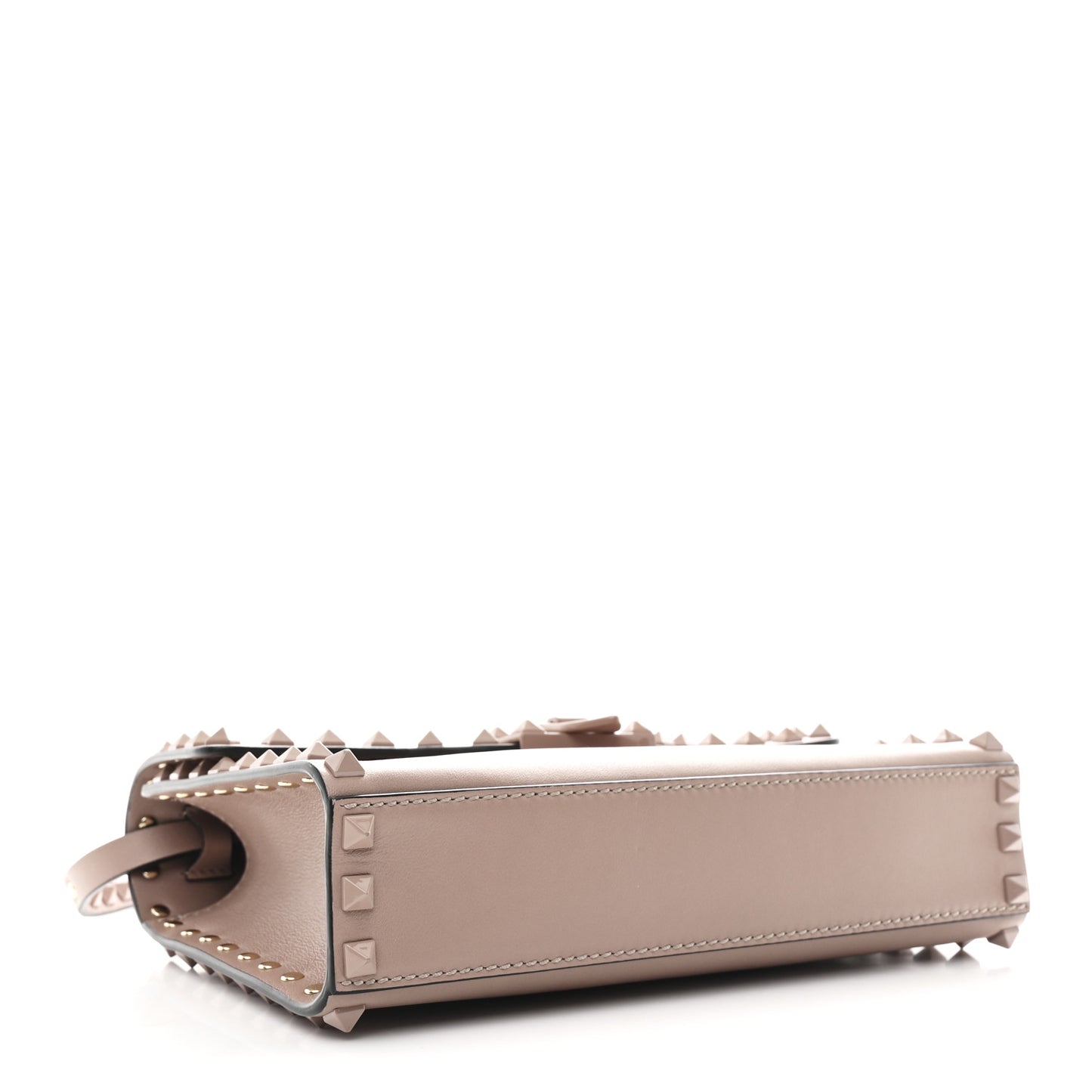 Vitello Monochrome Medium Rockstud Flip Lock Crossbody Bag Poudre