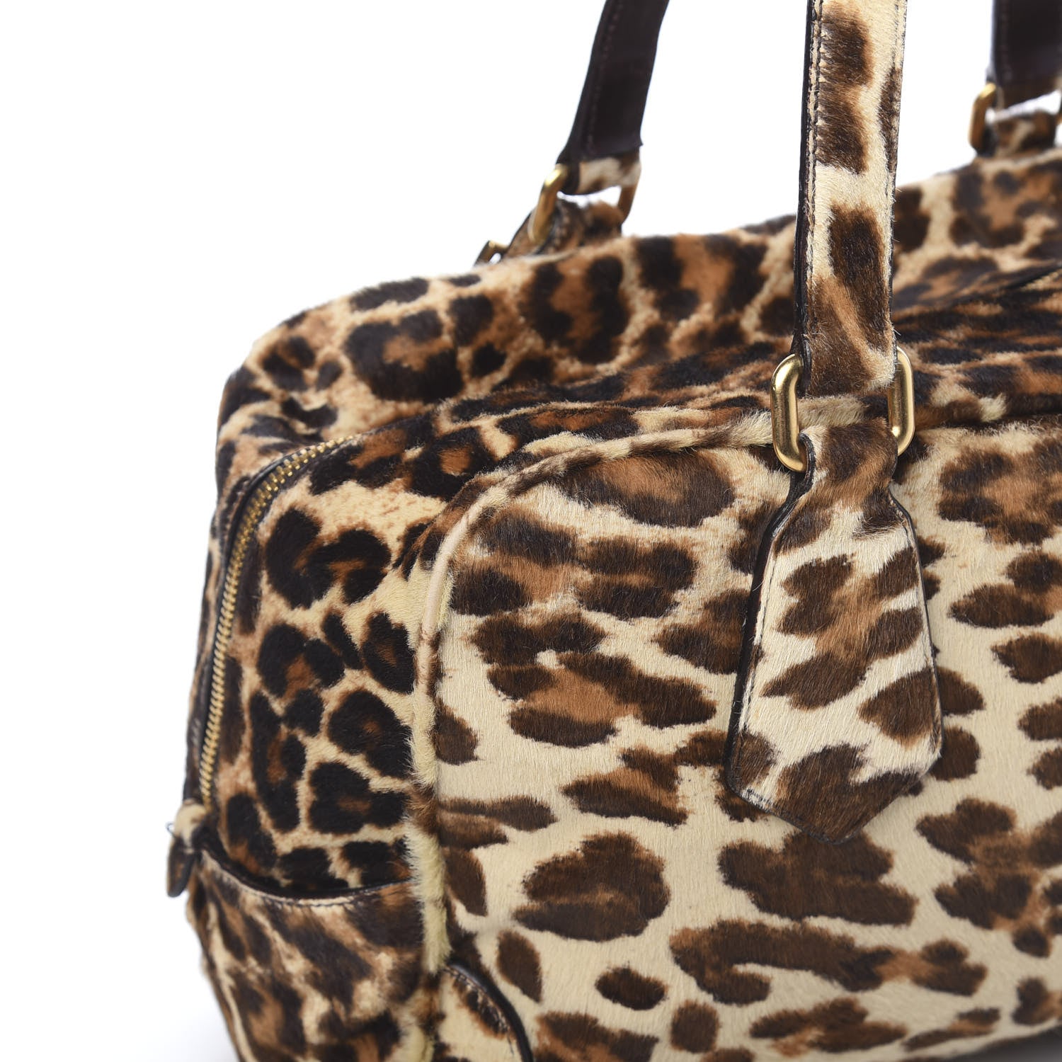 Prada Calf Hair Leopard Print Shoulder Bag Avorio 14 of 18
