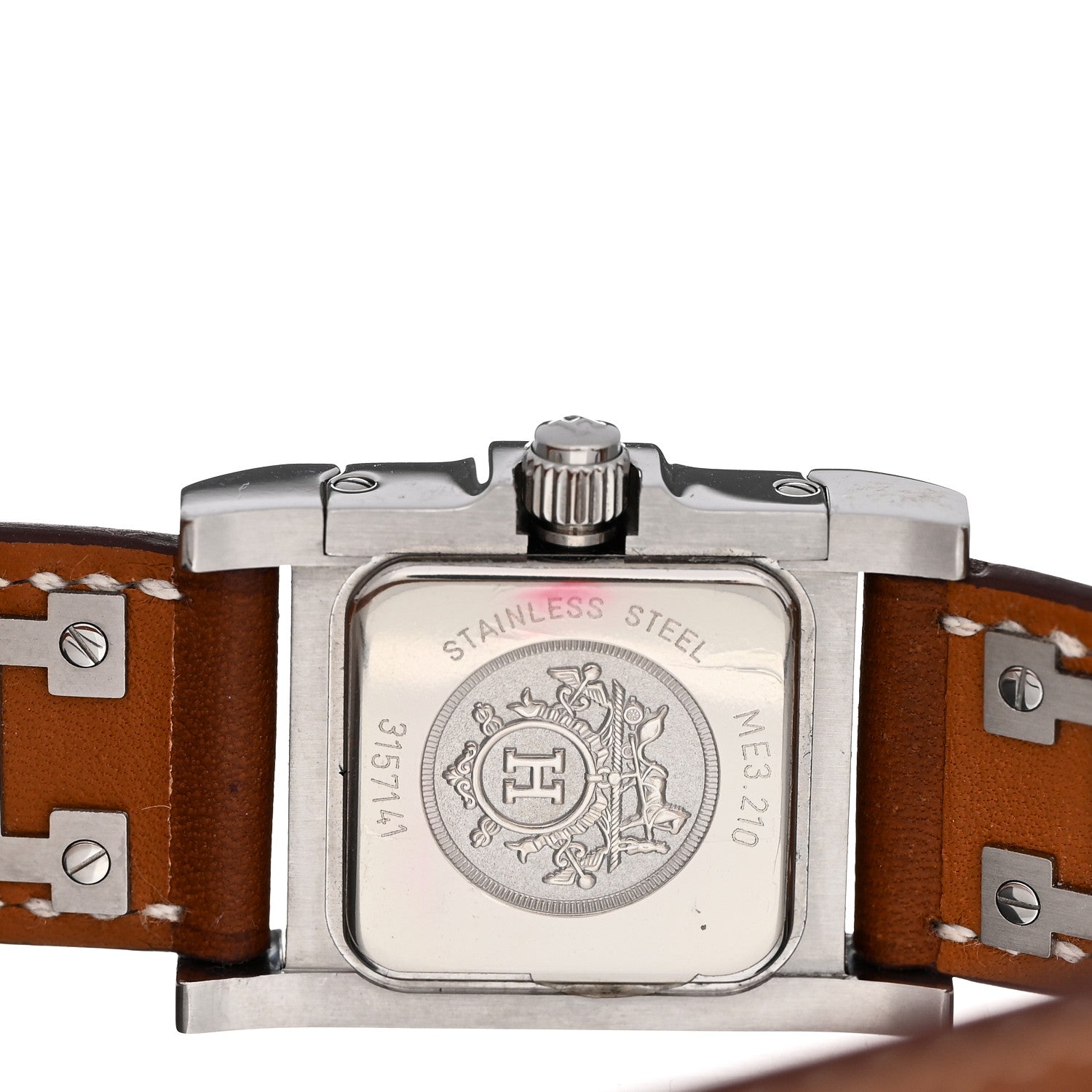 Hermes Stainless Steel Barenia 23mm Medor Double Tour Quartz Watch Fauve 4 of 6