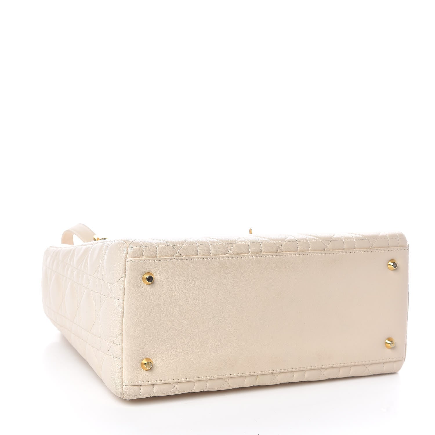 Christian Dior Lambskin Cannage Medium Lady Dior Light Beige 4 of 18