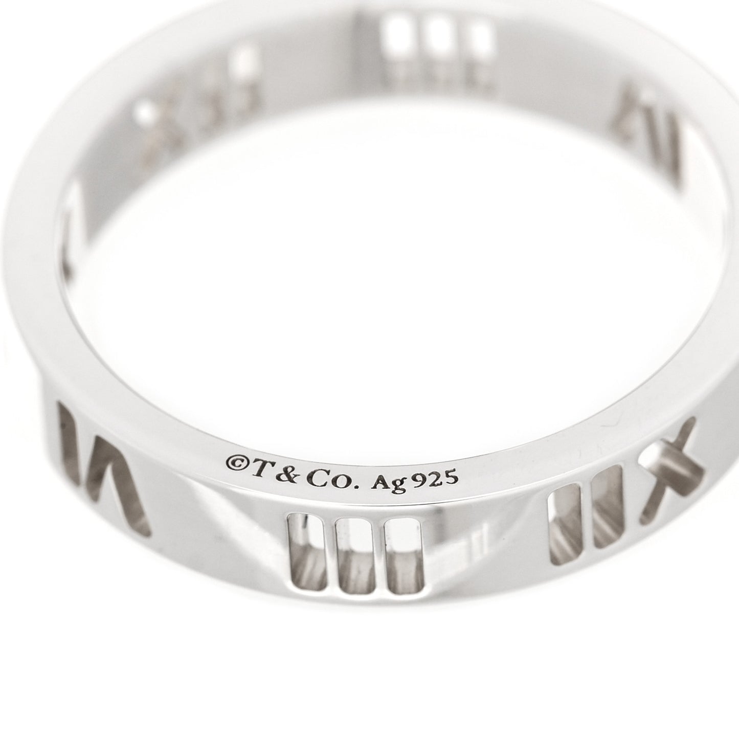 Sterling Silver Narrow Atlas Pierced Ring 50 5.25