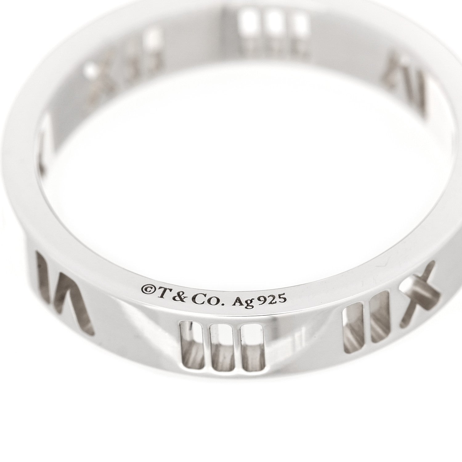 Tiffany Sterling Silver Narrow Atlas Pierced Ring 50 5.25 4 of 5