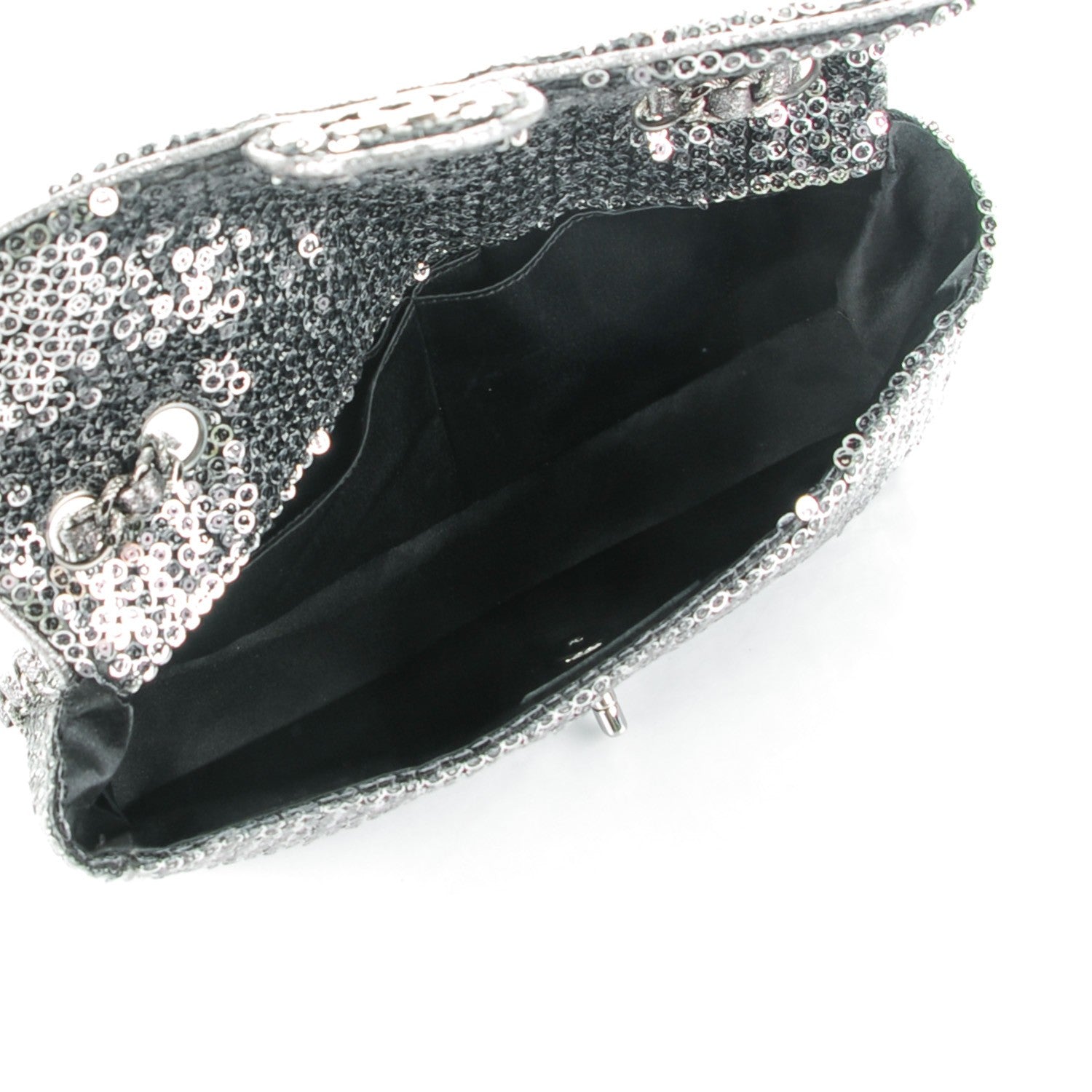 Chanel Sequin East West Flap Dark Silver 5 of 9