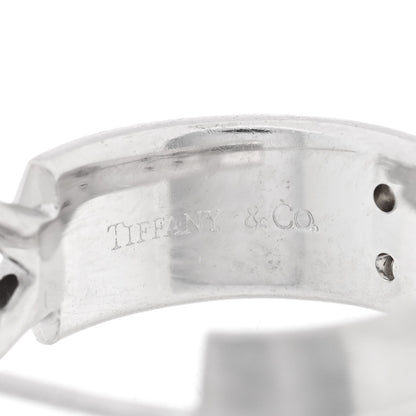 Tiffany 18K White Gold Diamond Streamerica Hoop Earrings 49 5 4 of 4