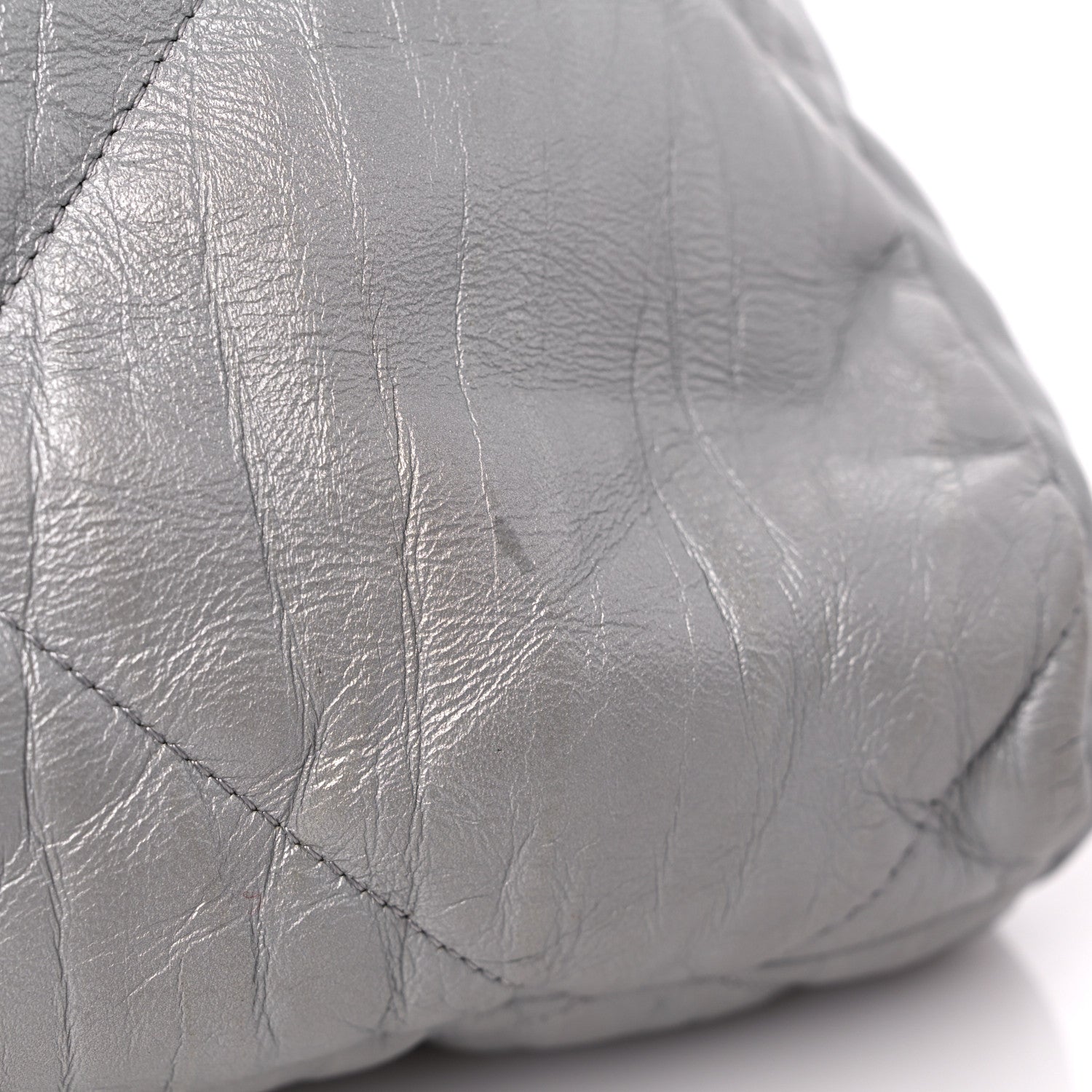 Chanel Iridescent Calfskin Quilted Ground Control Tote Silver 9 of 10