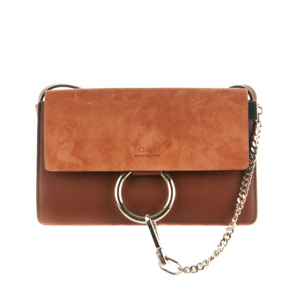 Chloe Suede Calfskin Small Faye Shoulder Bag Tobacco 1 of 8