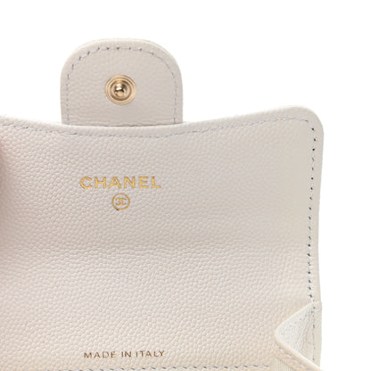 Chanel Caviar Quilted Flap Card Holder Wallet White 6 of 9