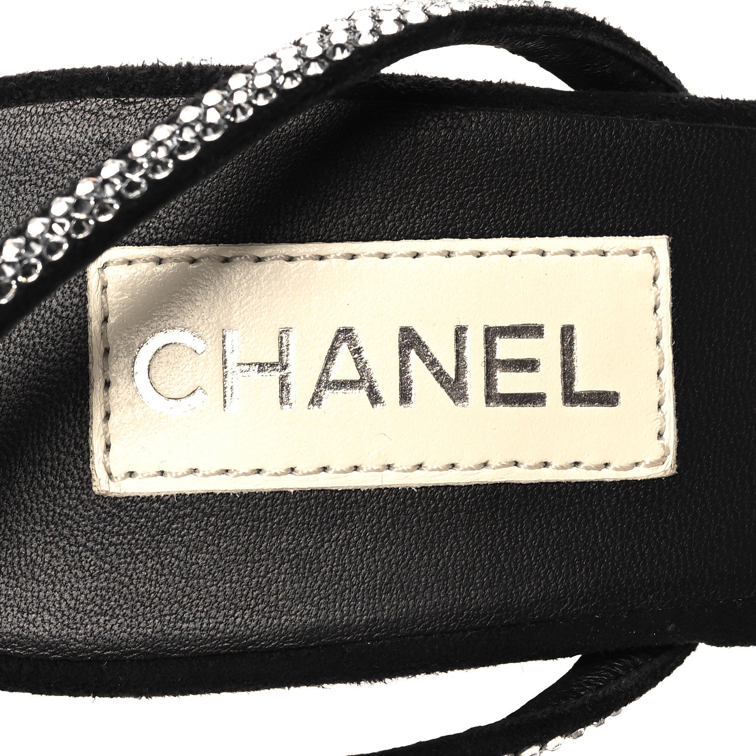 Chanel Strass Suede Pumps 38.5 Black 9 of 9