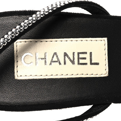 Chanel Strass Suede Pumps 38.5 Black 9 of 9