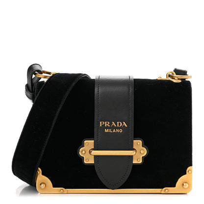 Prada Velvet City Calfskin Cahier Bag Black 1 of 9