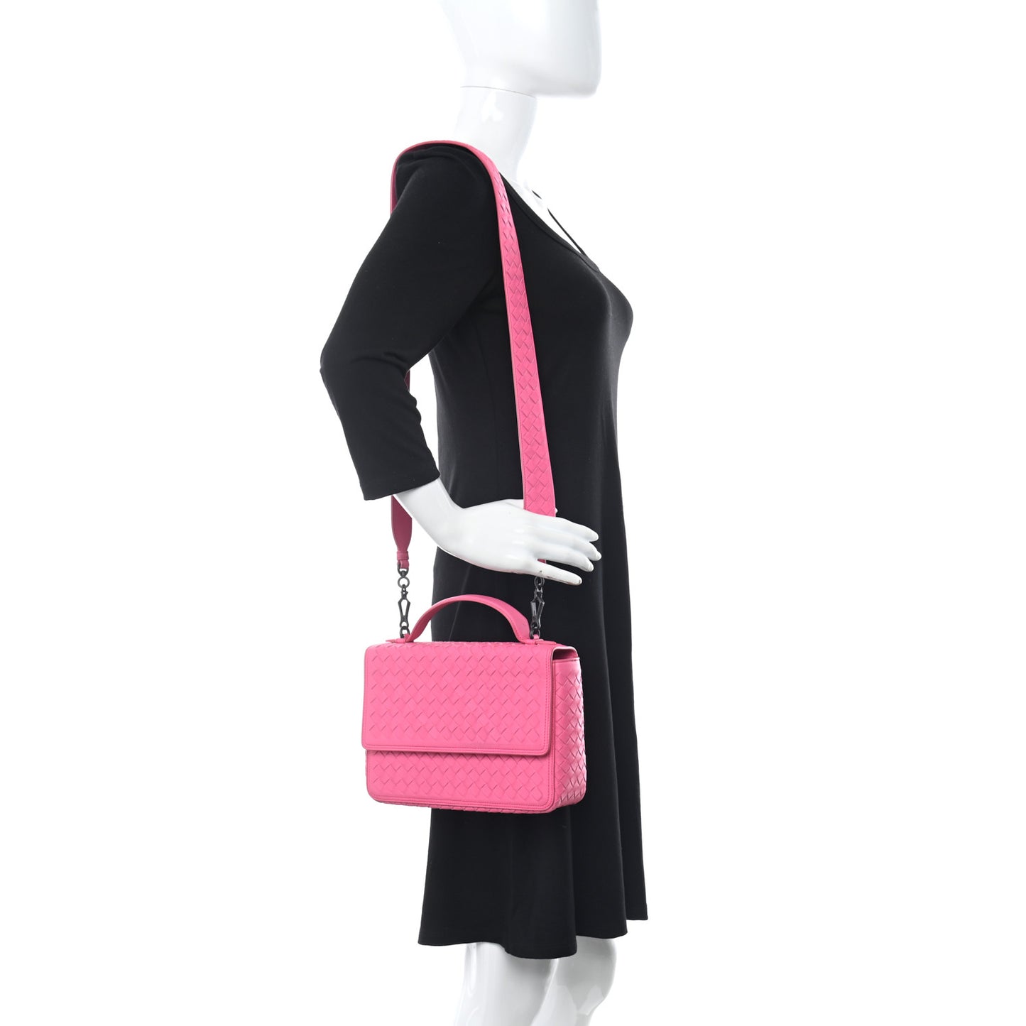 Nappa Intrecciato Alumna Bag Rosa Shock