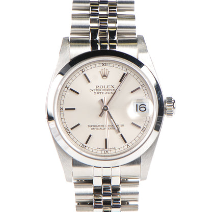 Rolex Stainless Steel 31mm Oyster Perpetual Datejust Watch White 78240 1 of 9