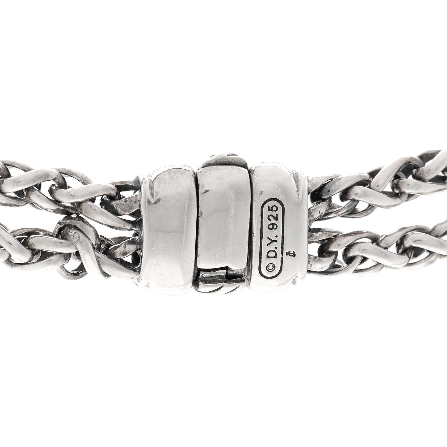 Sterling Silver Diamond 18mm Double Wheat Chain Necklace