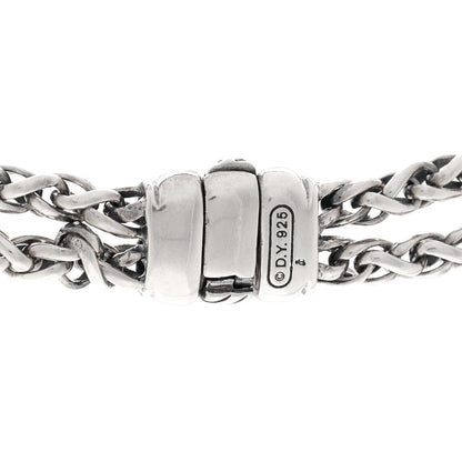 David Yurman Sterling Silver Diamond 18mm Double Wheat Chain Necklace 4 of 4