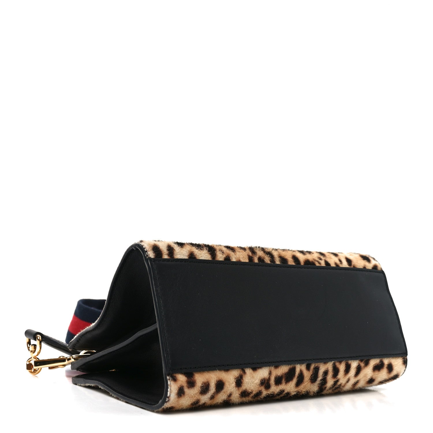 Gucci Calf Hair Bamboo Web Leopard Print Mini Nymphaea Top Handle Bag 4 of 11