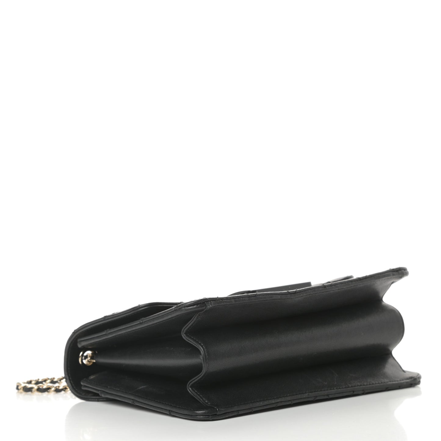Sheepskin Quilted Beauty Lock Flap Black