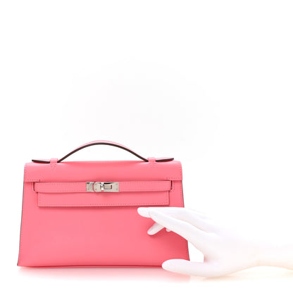 Hermes Swift Kelly Pochette Clutch Rose Azalee 2 of 8