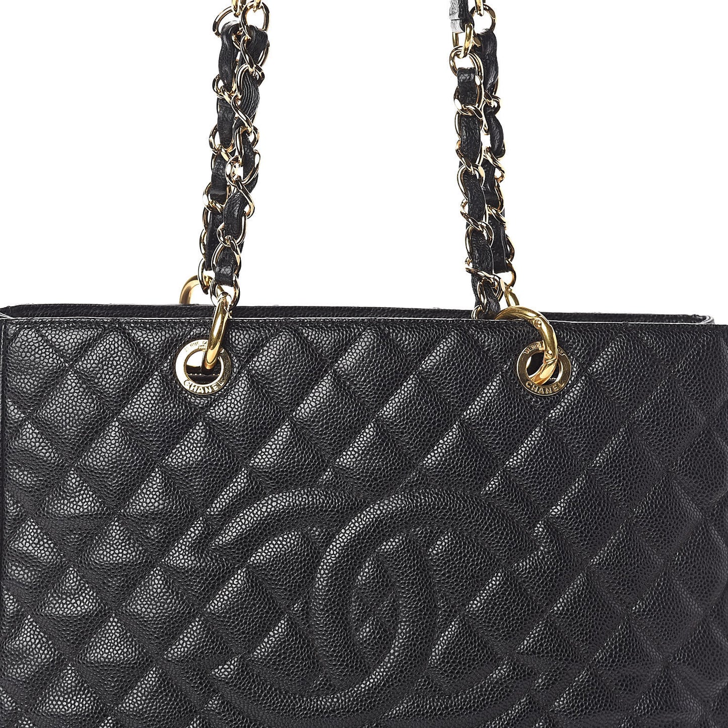 Caviar Quilted Grand Shopping Tote GST Black