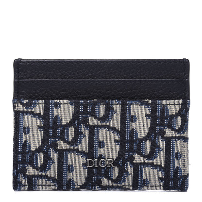 Christian Dior Grained Calfskin Oblique Card Holder Black 1 of 13