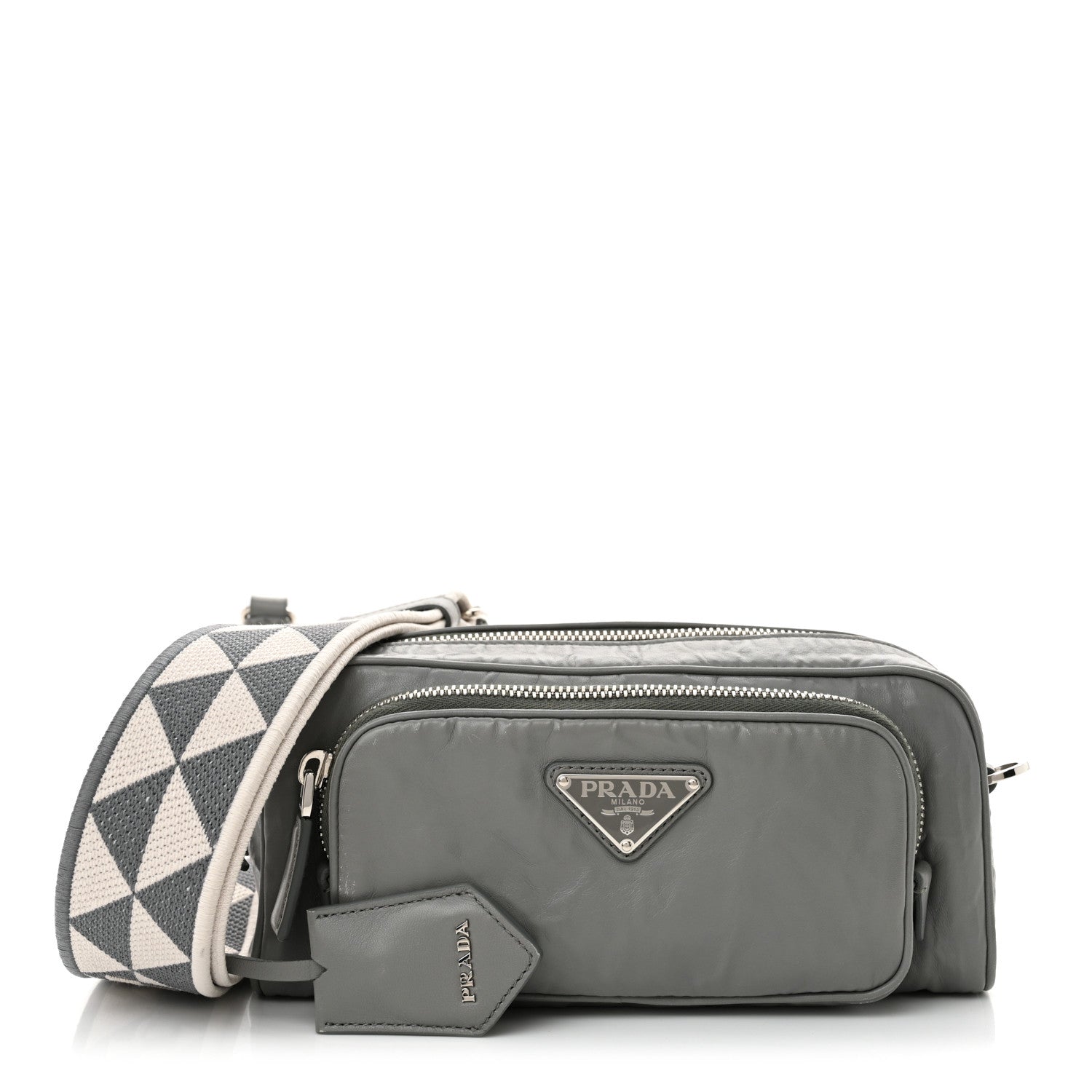 Prada Nappa Antique Multi-Pocket Shoulder Bag Ardesia 1 of 12