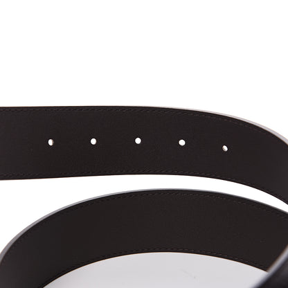 Gucci Textured Dollar Calfskin Nickel Double G 40mm Belt 100 40 Dark Cocoa 3 of 4
