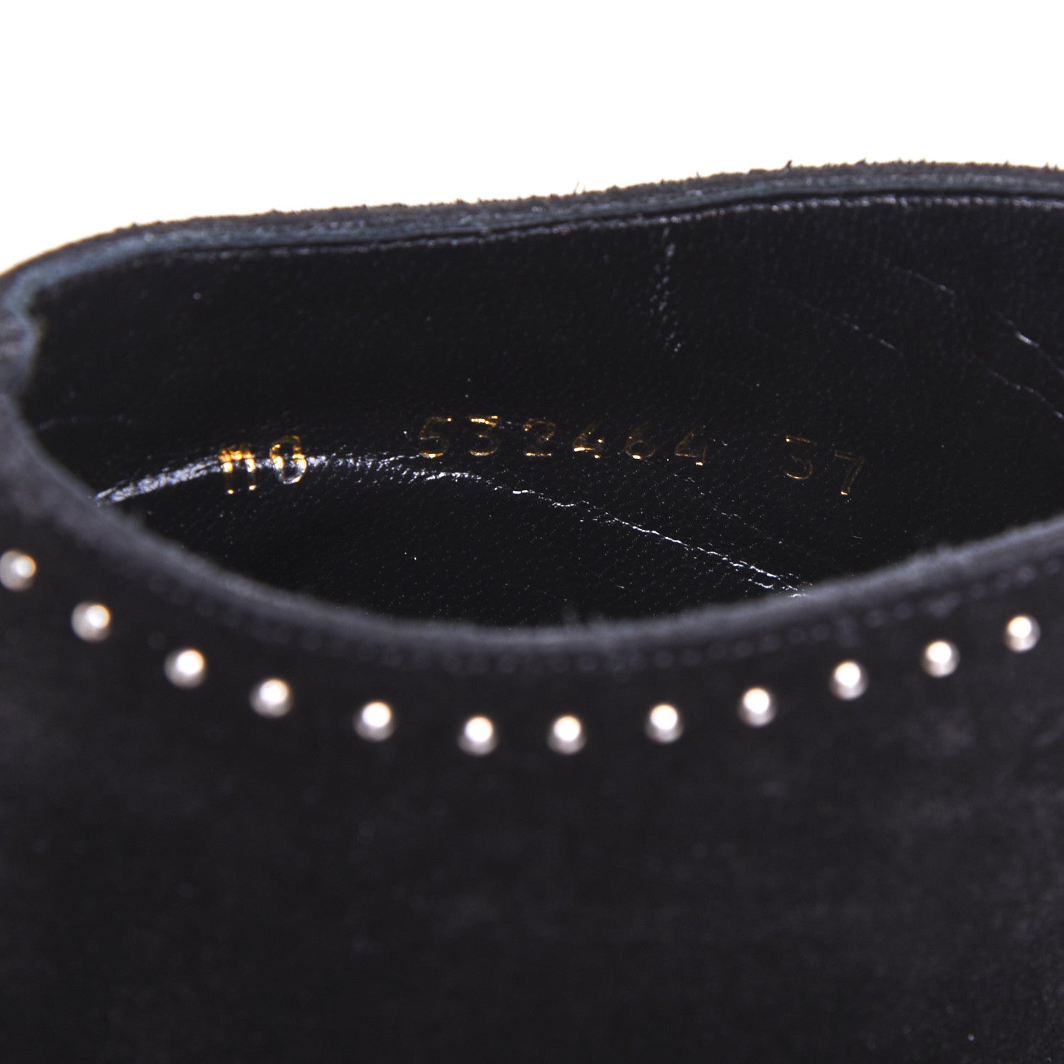 Saint Laurent Suede Blaze Studded Laced Ankle Boots 37 Black 10 of 11