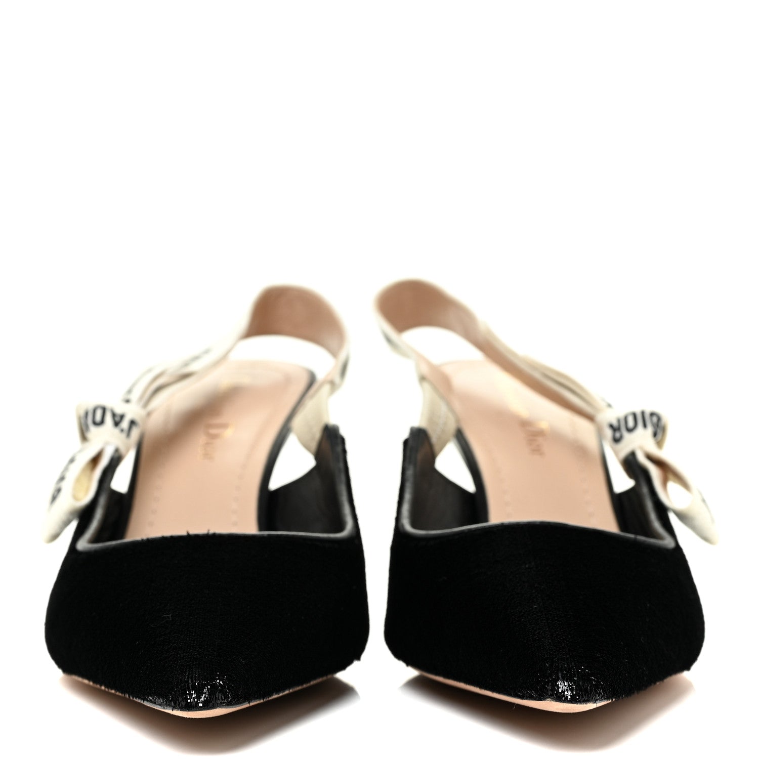 Christian Dior Shiny Velvet Ribbon J'Adoir Slingback 65mm Pumps 38 Black 2 of 8