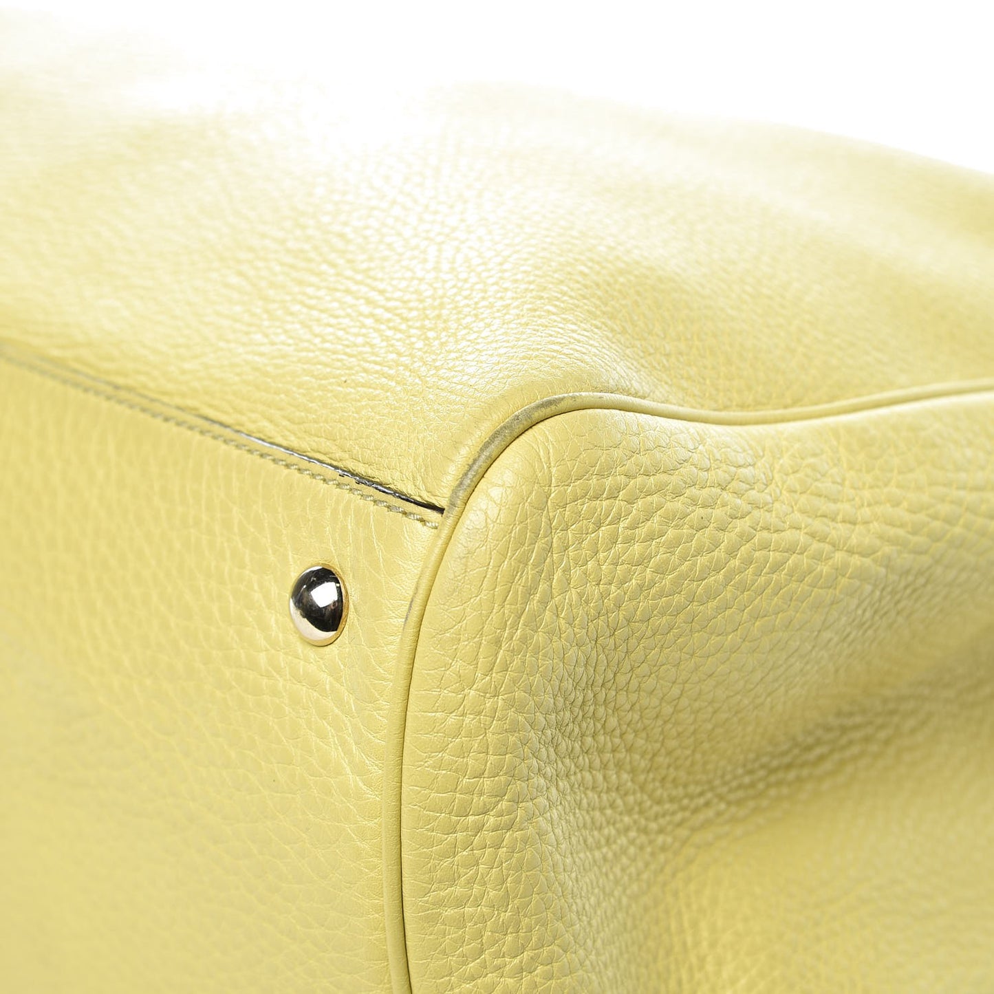 Calfskin Large Bamboo Shopper Tote Citrus