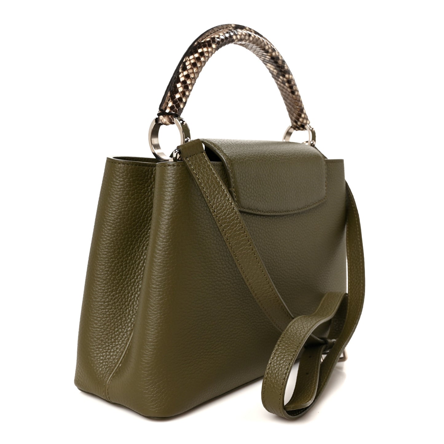 Taurillon Snakeskin Capucines BB Emerald