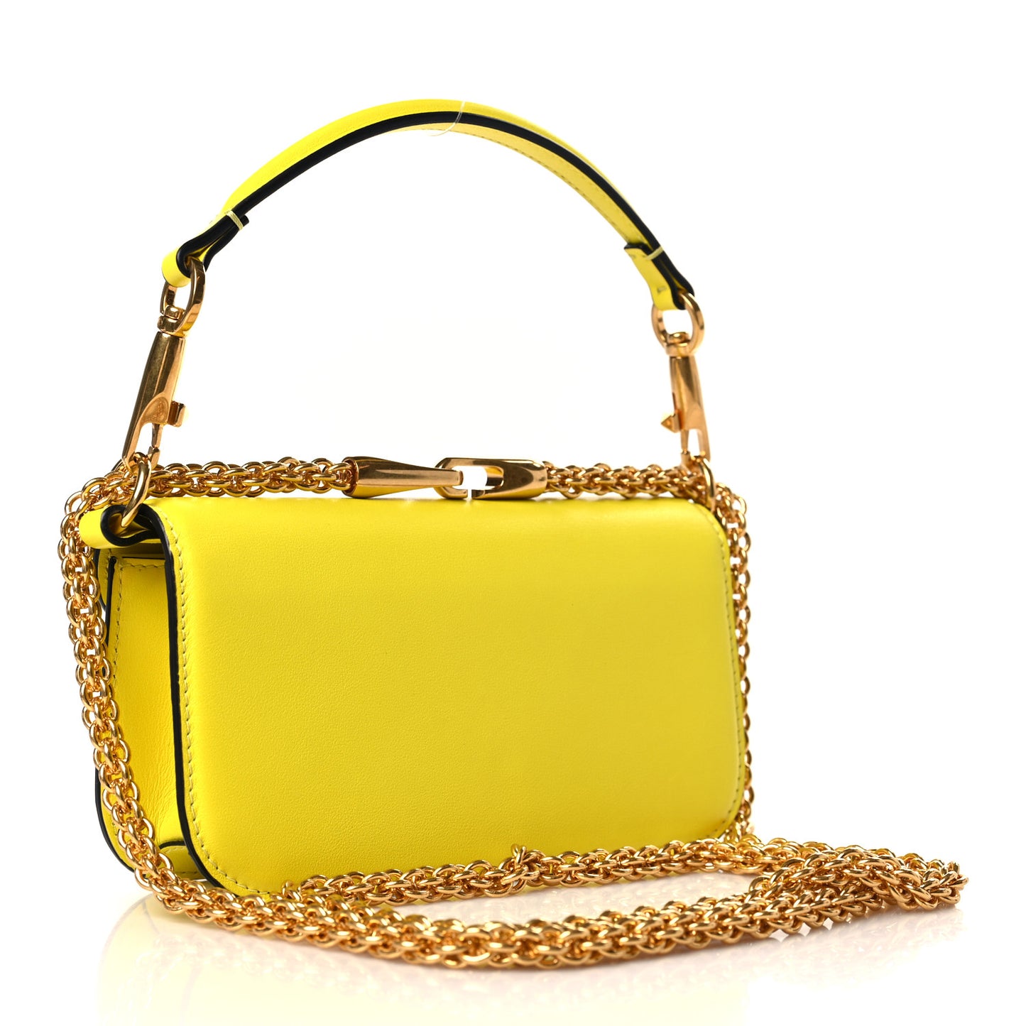 Calfskin Vlogo Small Loco Shoulder Bag Shocking Yellow