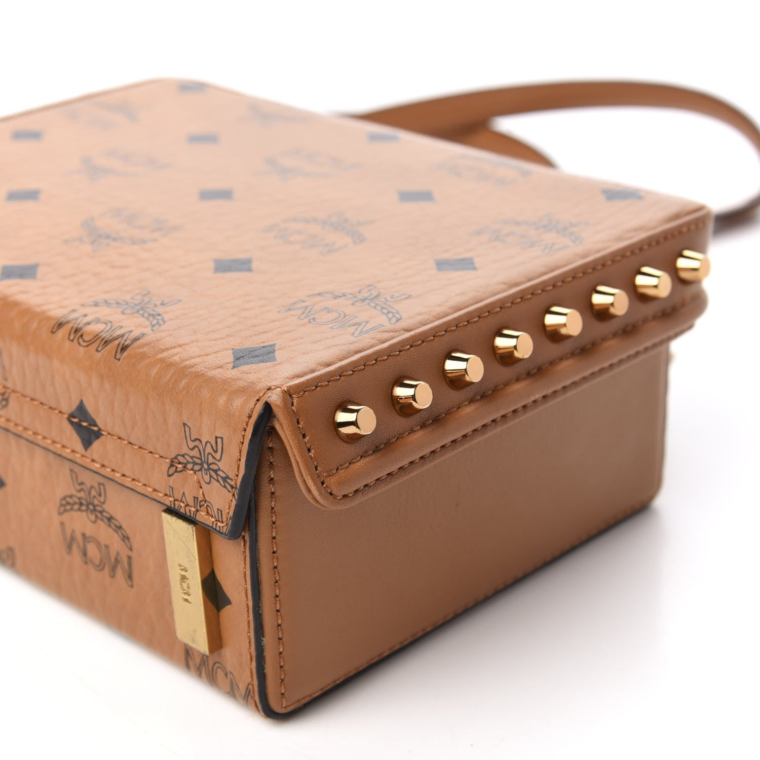 MCM Visetos Small Berlin Crossbody Cognac 7 of 13