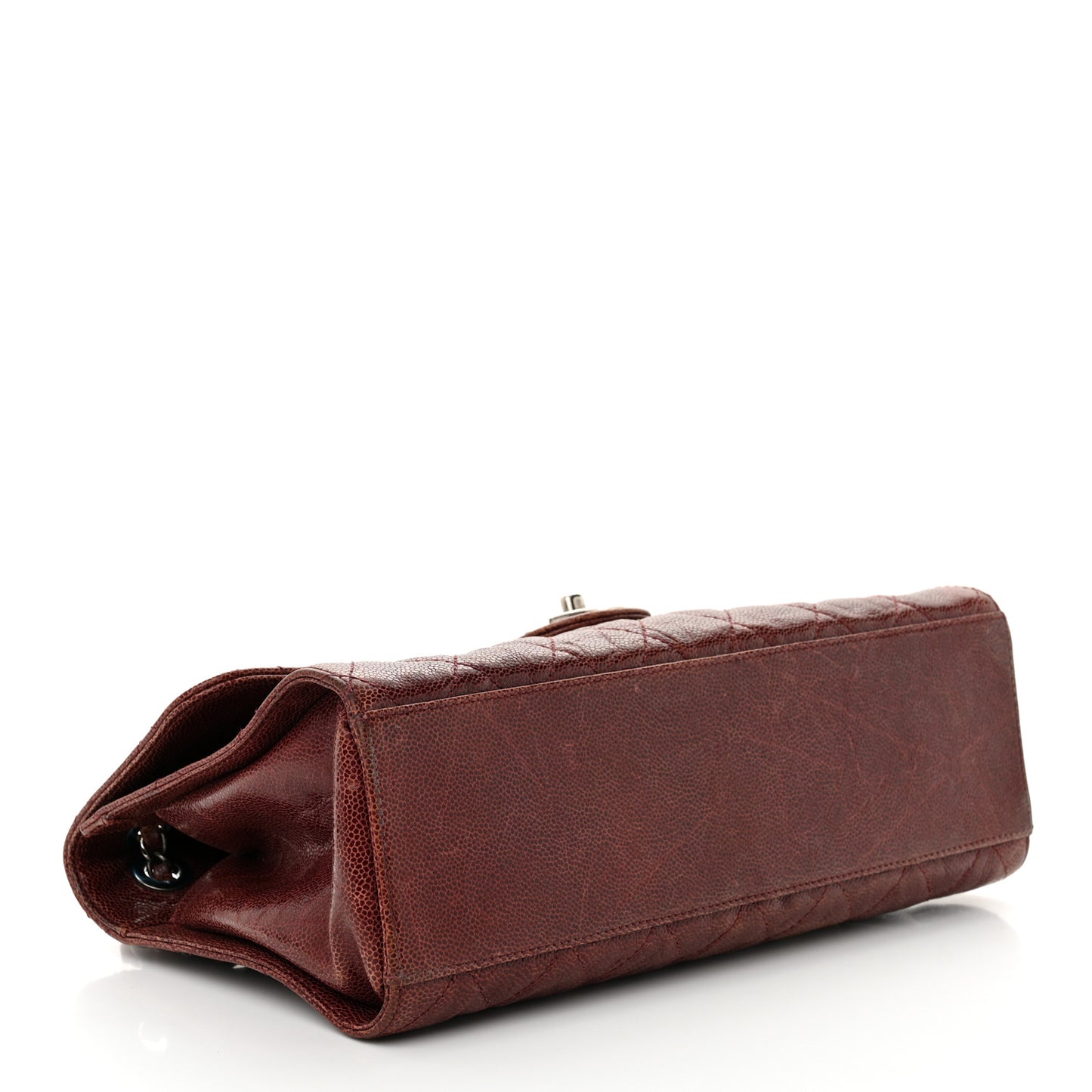 Crumpled Grained Calfskin Medium CC Crave Flap Brown