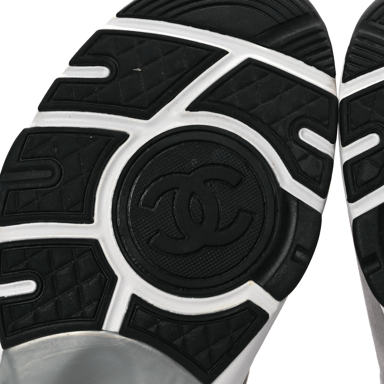 Chanel Fabric Suede Calfskin CC Sneakers 40 Dark Grey Grey 8 of 11